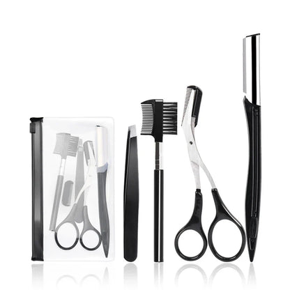 Eyebrow Trimmer Set with Scissors and Tweezers