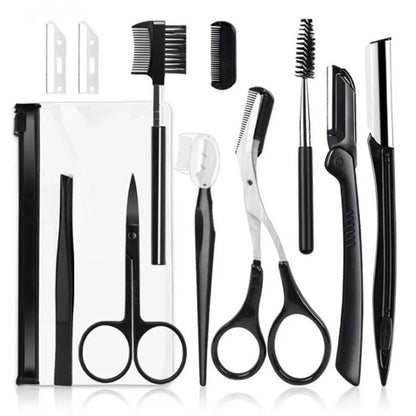 Eyebrow Trimmer Set with Scissors and Tweezers