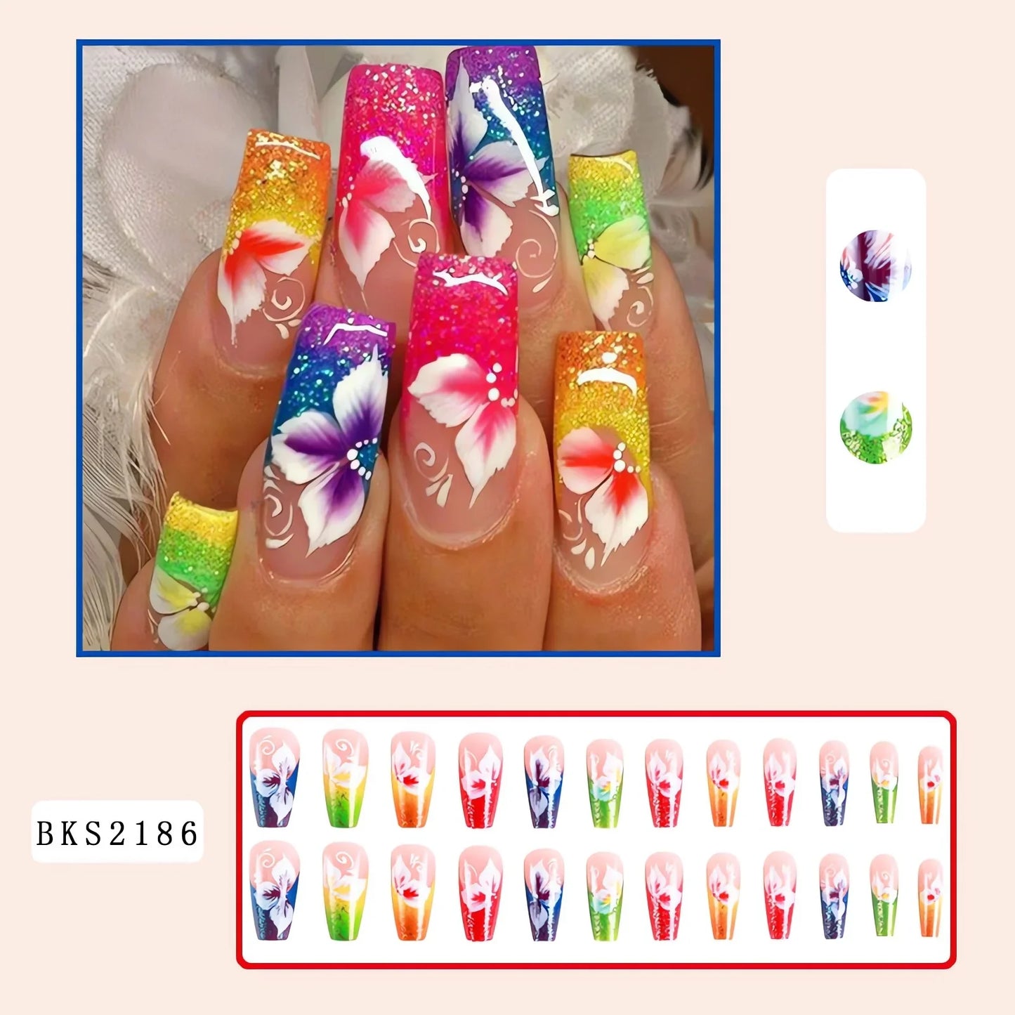 Aapon Mini Market Ltd Floral Nail Art Press-Ons