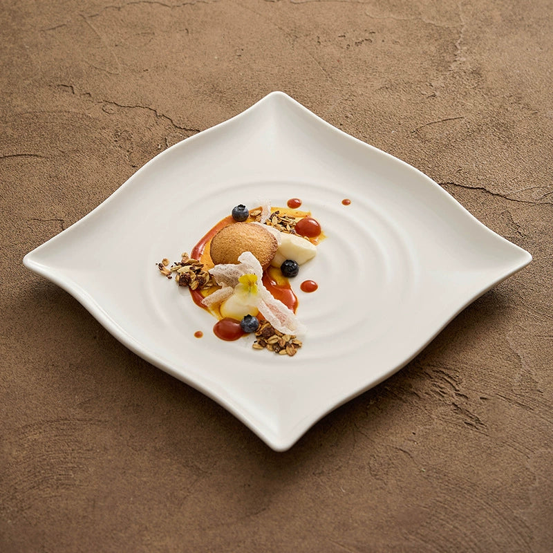 Aapon mini market -Modern Concentric Ripple Square Plate 