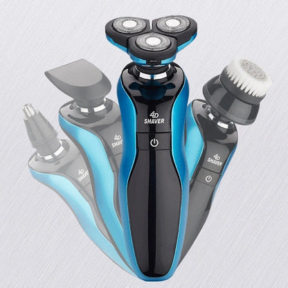 Aaponminimarket_Gold & Blue Three-Blade Electric Shaver