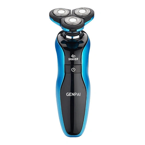 Aaponminimarket_Gold & Blue Three-Blade Electric Shaver