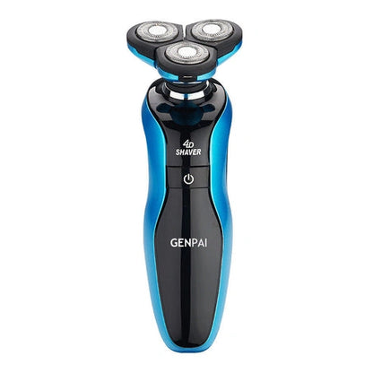 Aaponminimarket_Gold & Blue Three-Blade Electric Shaver
