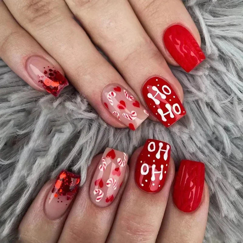 Christmas Press-On Nails – 24-Piece Sets, 60+ Designs