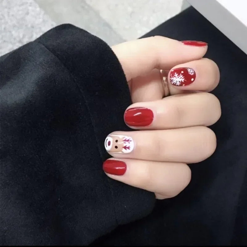 Christmas Press-On Nails – 24-Piece Sets, 60+ Designs