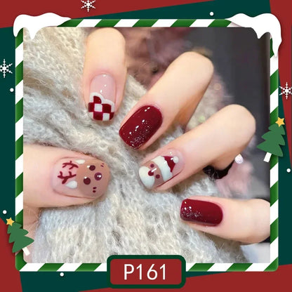 Christmas Press-On Nails – 24-Piece Sets, 60+ Designs