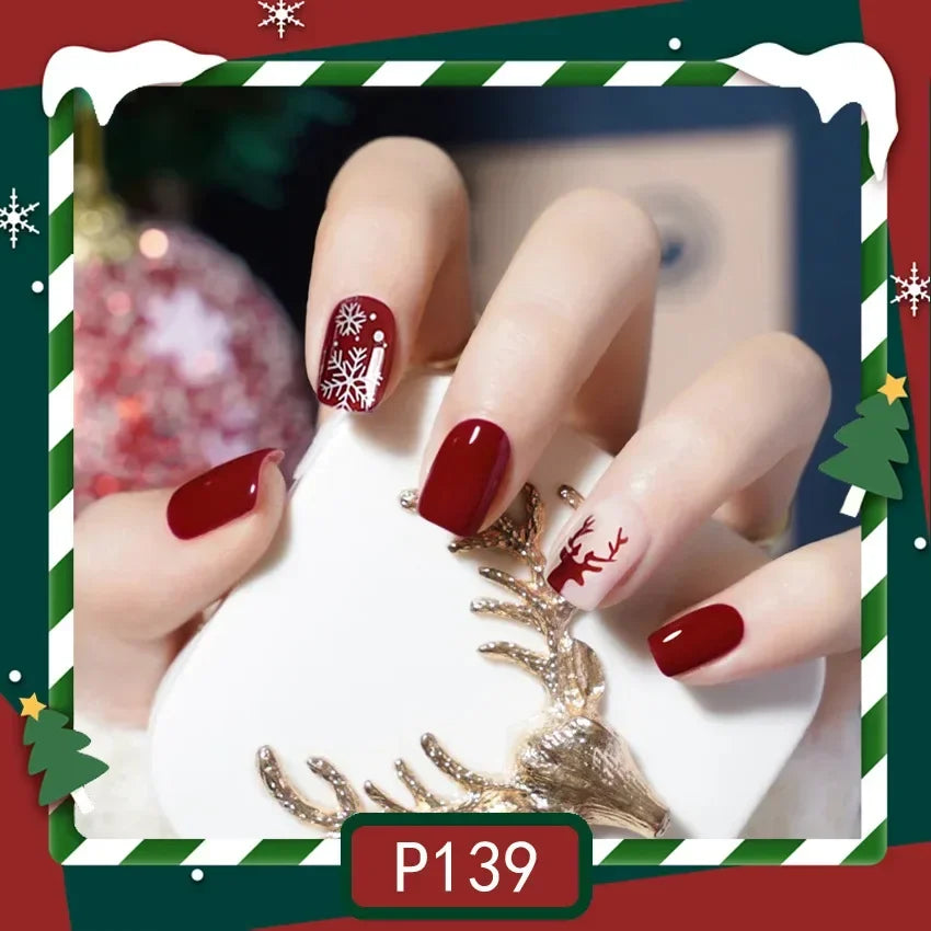 Christmas Press-On Nails – 24-Piece Sets, 60+ Designs