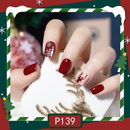 Christmas Press-On Nails – 24-Piece Sets, 60+ Designs