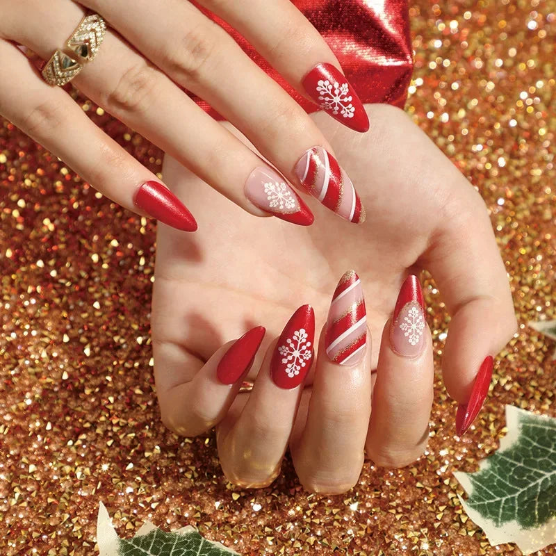 Christmas Press-On Nails – 24-Piece Sets, 60+ Designs