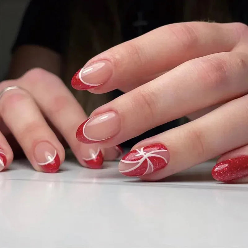 Christmas Press-On Nails – 24-Piece Sets, 60+ Designs