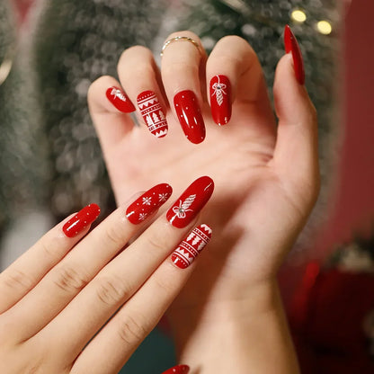 Christmas Press-On Nails – 24-Piece Sets, 60+ Designs