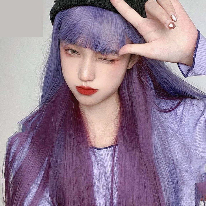 Gradient Long Straight Hair Women's Wig