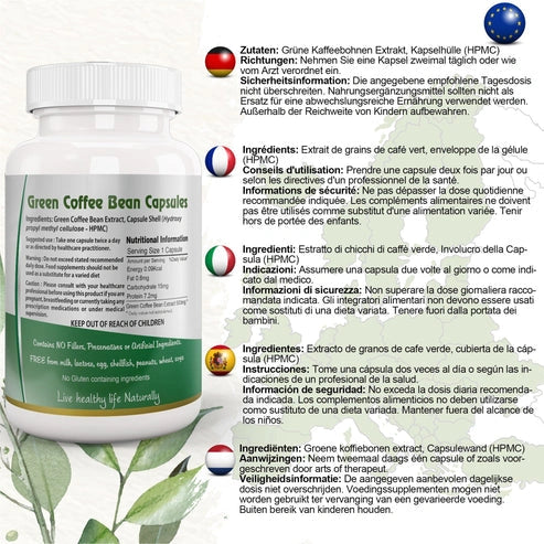 Aaponminimarket Ayushya Green Coffee Bean Capsules Energy & Antioxidant Support - Vegan, Gluten Free, Non-GMO, 60 Capsules