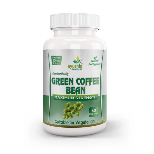 Aaponminimarket Ayushya Green Coffee Bean Capsules Energy & Antioxidant Support - Vegan, Gluten Free, Non-GMO, 60 Capsules