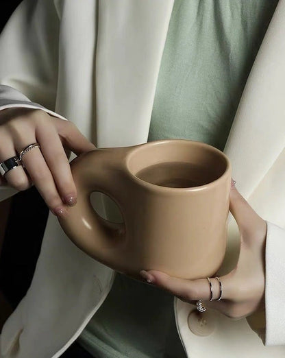 Aaponminimarket Handcrafted Bauhaus Ceramic Chubby Mugs