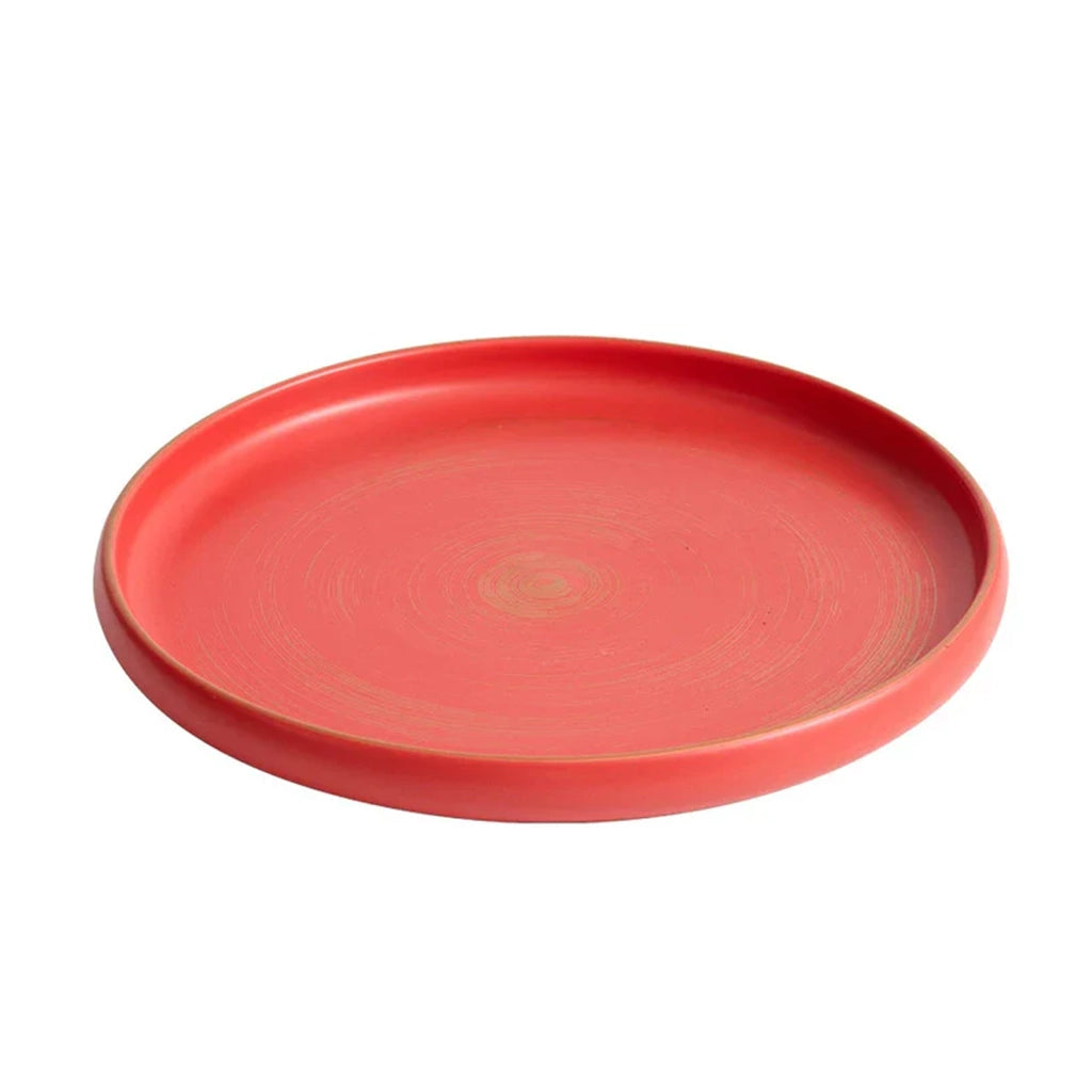 Aapon mini market -Handcrafted Matte Ceramic Plate with Raised Rim