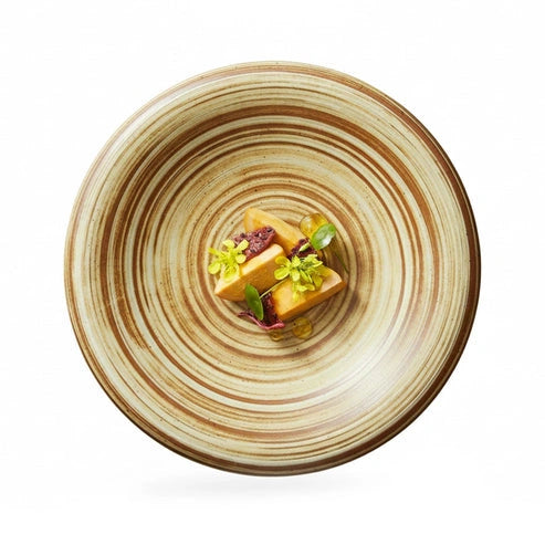 Aaponminimarket Handcrafted Spiral Stoneware Plate