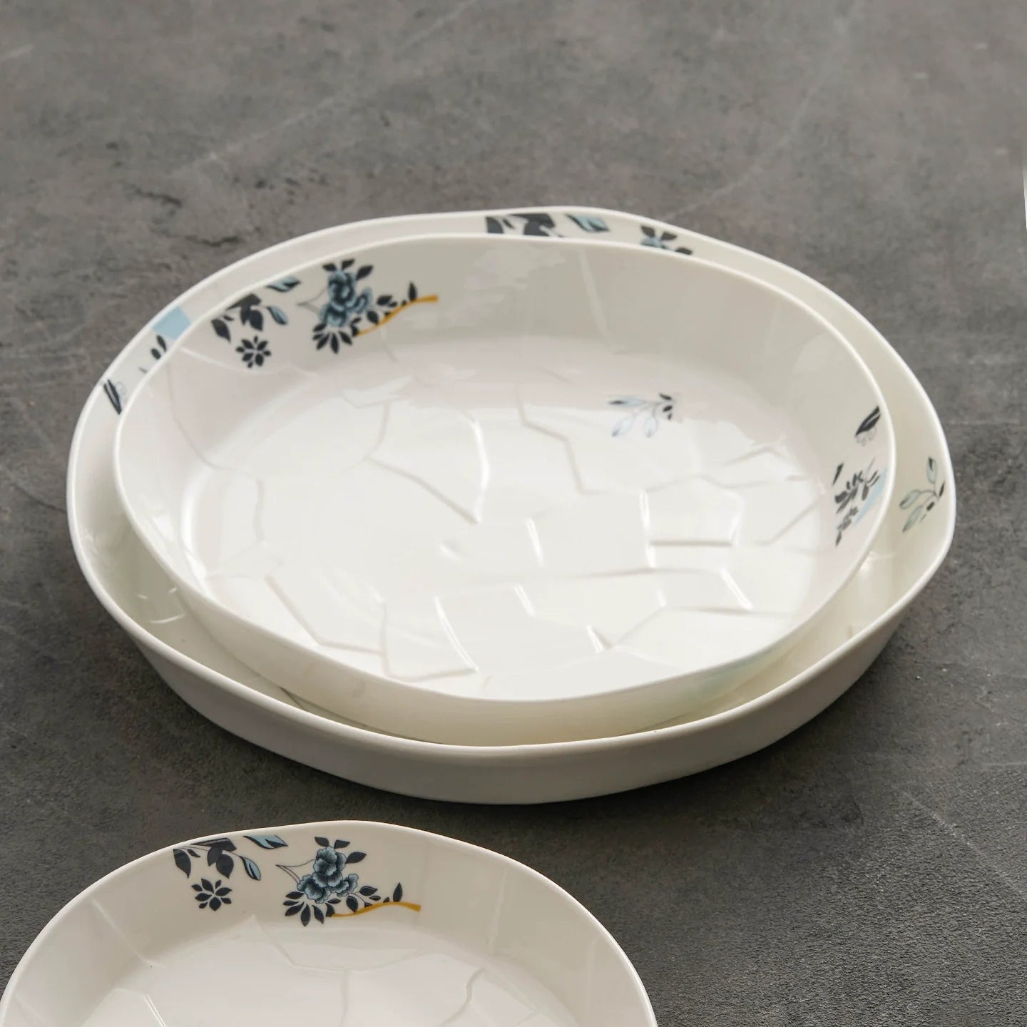 Aapon mini market - GOSEUNG Cracked Texture Rim Soup Plate