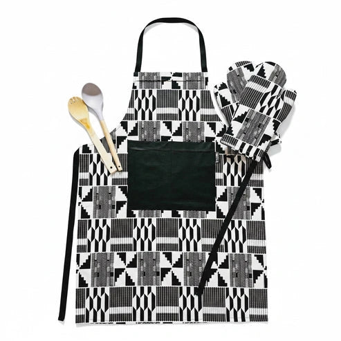 Aaponminimarket Handmade Apron and Matching Oven Gloves Set