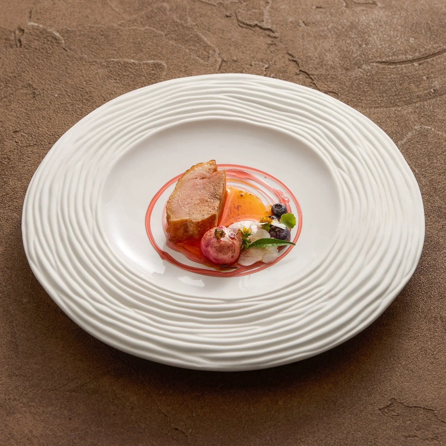 Aapon mini market - Double-Layer Ripple Porcelain Dinner Plate