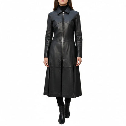 Women’s Matrix Long Length Genuine Leather Coat