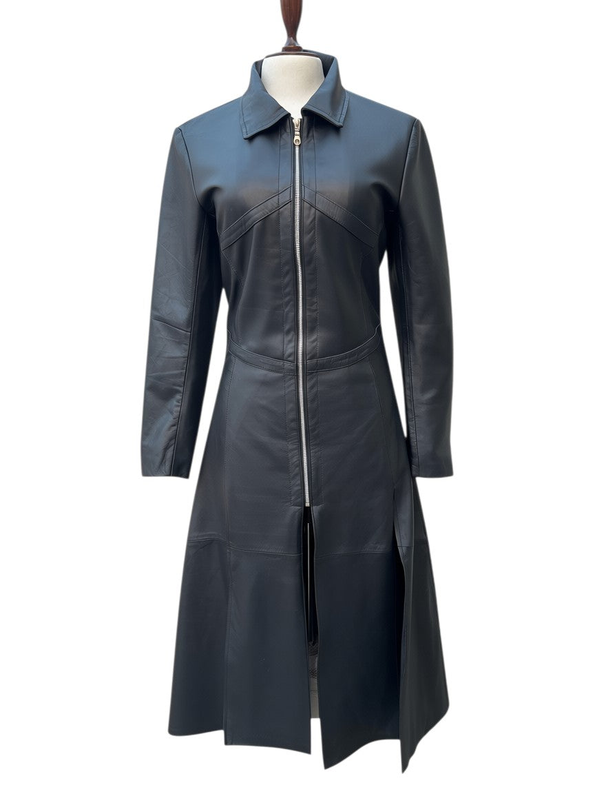 Women’s Matrix Long Length Genuine Leather Coat