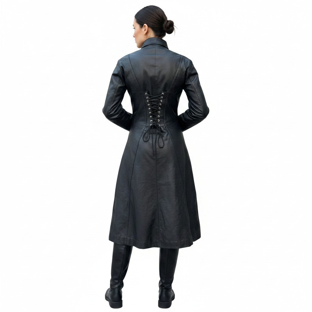 Women’s Matrix Long Length Genuine Leather Coat