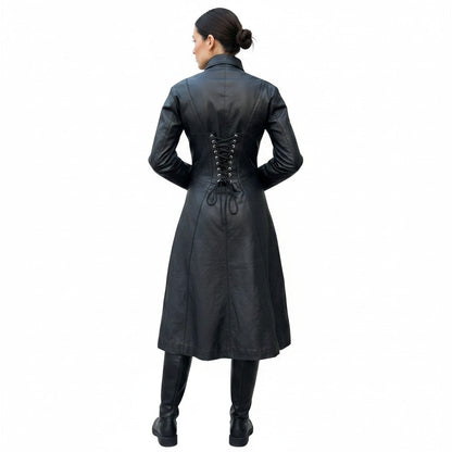 Women’s Matrix Long Length Genuine Leather Coat