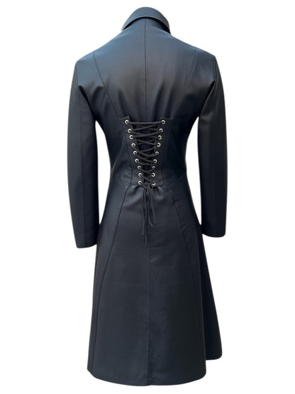 Women’s Matrix Long Length Genuine Leather Coat