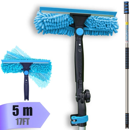 17ft (5m) Window Cleaning Pole with Squeegee Kit