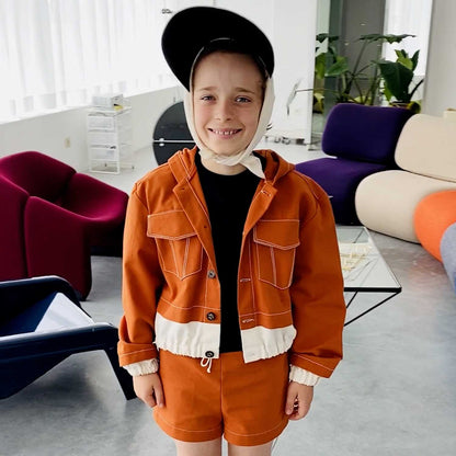 Orange Bomber Jacket for Kids