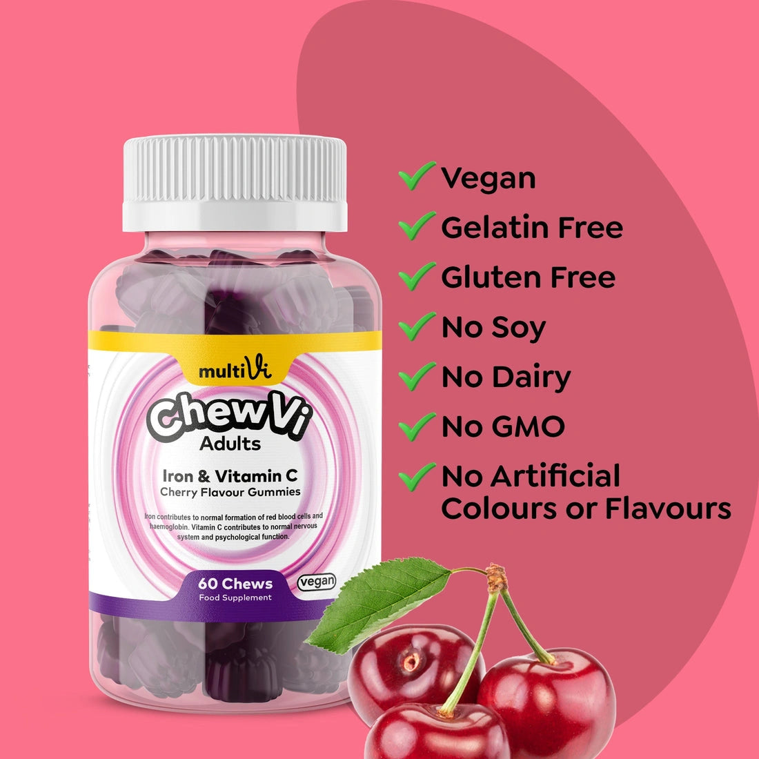 Aaponminimarket Iron & Vitamin C Gummies - Cherry Flavour