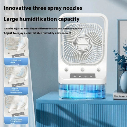 Innovative Three-Spray Nozzle Humidifier Fan