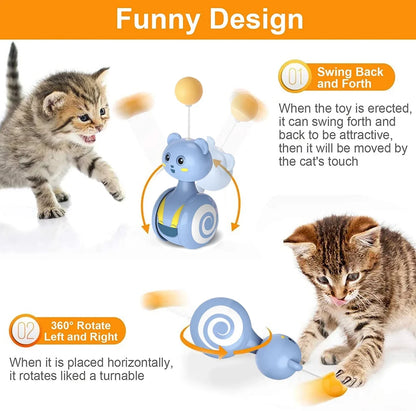 Interactive Feather Rolling Cat Toy