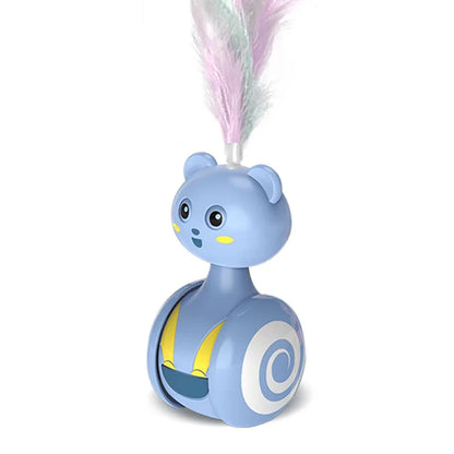 Interactive Feather Rolling Cat Toy