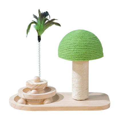 Aaponminimarket Interactive Wooden Cat Toy