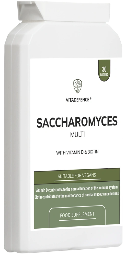 Aaponminimarket Saccharomyces Multi | With Vitamin D3, Biotin, Olive Leaf & Bamboo Silica – 30 Capsules