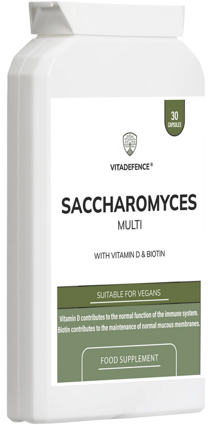 Aaponminimarket Saccharomyces Multi | With Vitamin D3, Biotin, Olive Leaf & Bamboo Silica – 30 Capsules