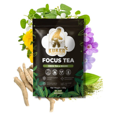 Aaponminimarket KUKER® Focus Tea Loose Leaf 100g | Brain Boost Herbal Tea for Mental Clarity & Concentration
