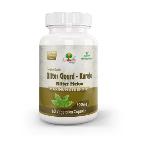 Aaponminimarket Aushadh Karela (Bitter Gourd) Capsules Glucose Wellness Support - Vegan, Gluten Free, Non-GMO, 60 Capsules