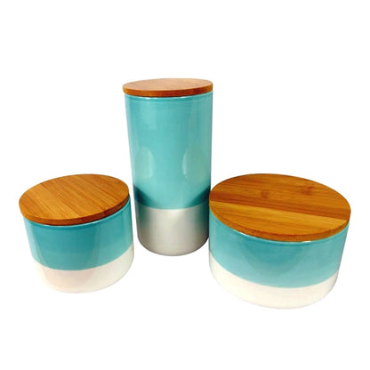 Aaponminimarket Kitchen Storage Jars Canisters with Ceramic Lids (3pc)