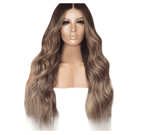 Aaponminimarket Korean Silk Gradient Long Curly Hair Wig