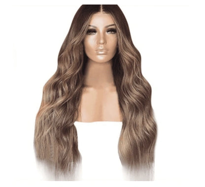Aaponminimarket Korean Silk Gradient Long Curly Hair Wig