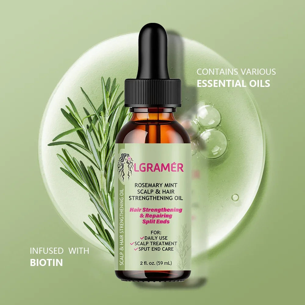 LGRAMER Rosemary Mint Straightening Oil For Scalp & Hair