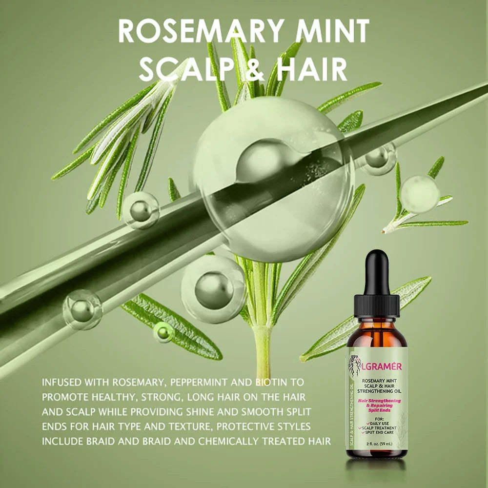 LGRAMER Rosemary Mint Straightening Oil For Scalp & Hair