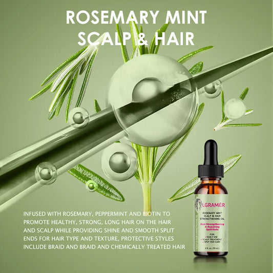 LGRAMER Rosemary Mint Straightening Oil For Scalp & Hair