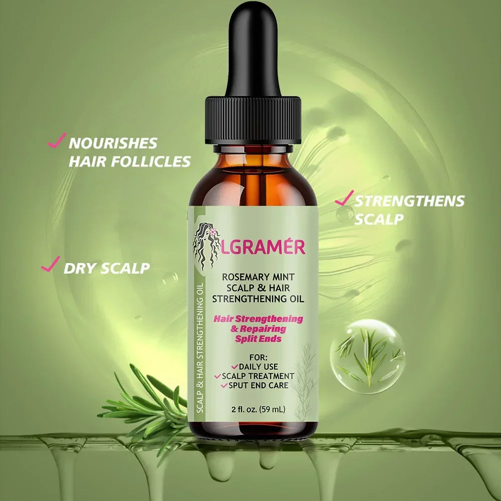 LGRAMER Rosemary Mint Straightening Oil For Scalp & Hair