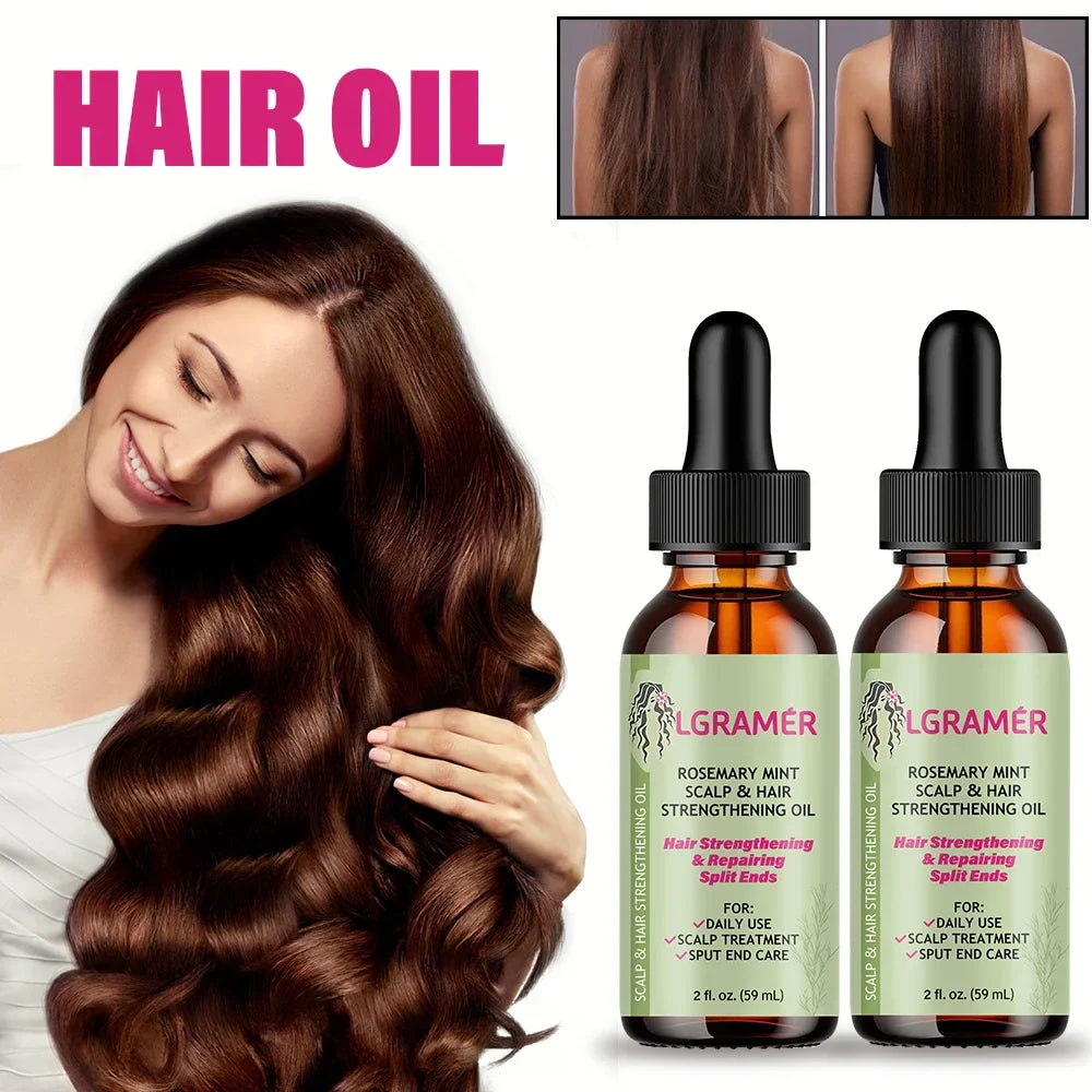 LGRAMER Rosemary Mint Straightening Oil For Scalp & Hair