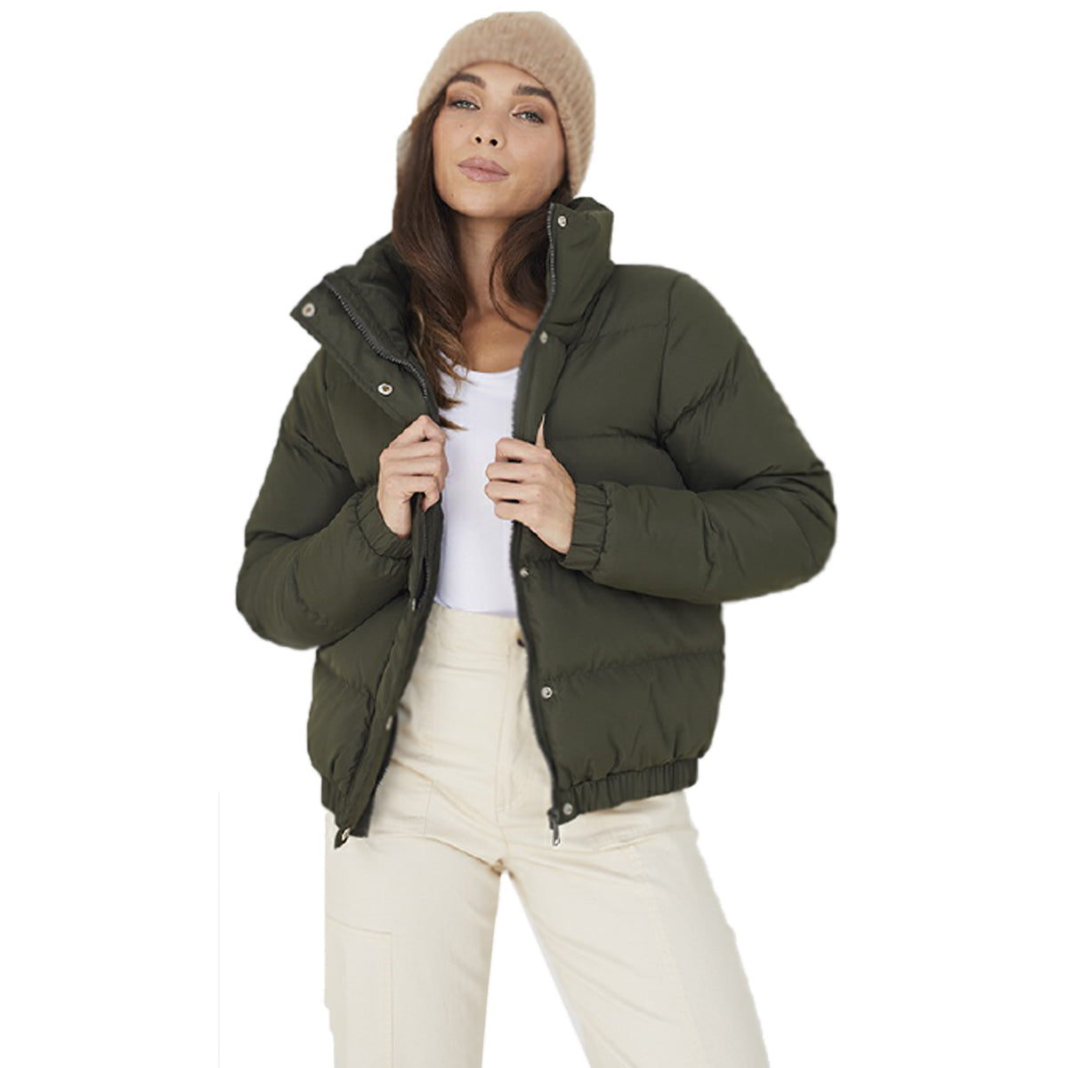 Ladies Brave Soul Slaypeach Puffer Jacket