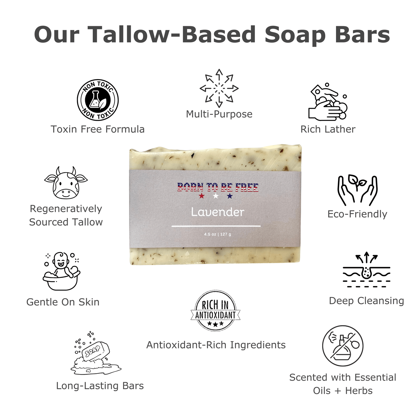 Aapon Mini Market Ltd - Lavender Tallow Soap Bar